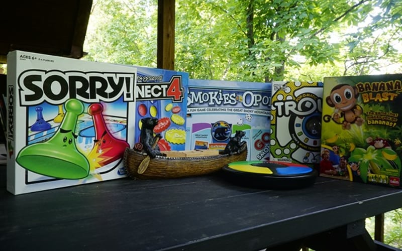 Enjoy some friendly competition with your family with a variety of board games, plus bean bag toss game.  