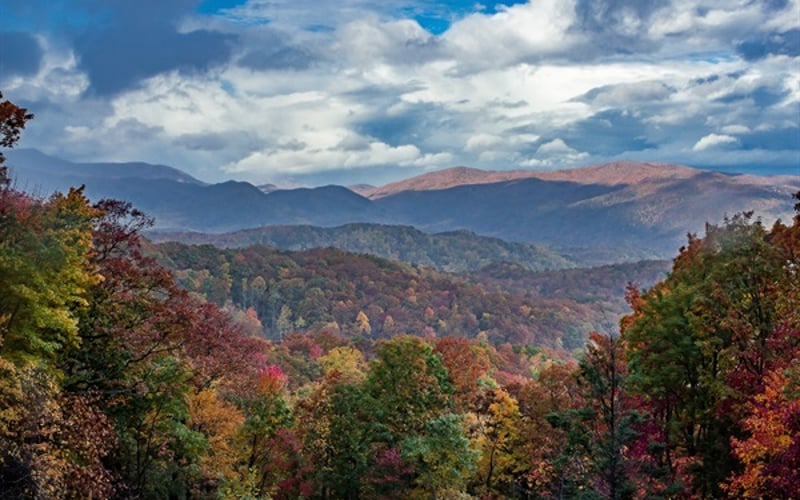 Endless views of the majestic Smoky Mountain National Park!  Fall is the perfect time to enjoy the splendor of the Smokey Mountains! The Smokies covers over 150 official trails!