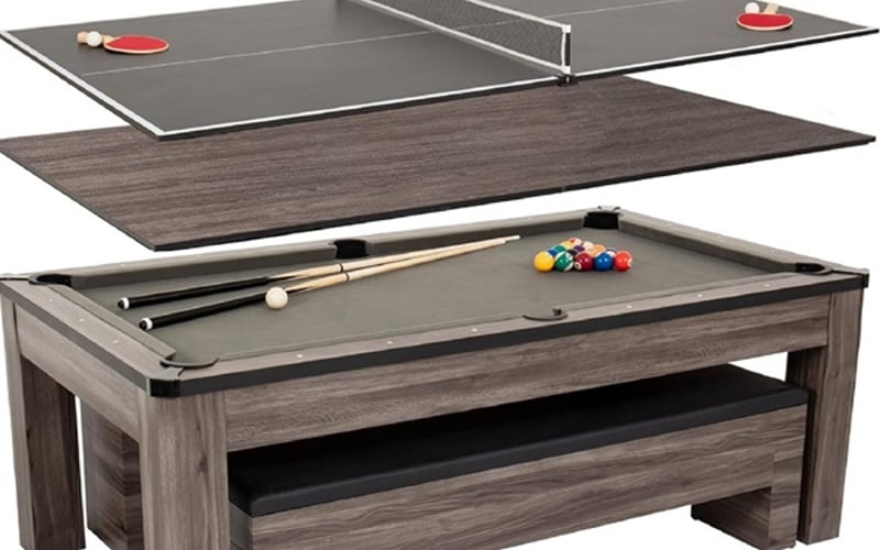 Endless fun, all in one place. The dining table effortlessly transforms into a ping pong or pool table—turning mealtime into game time in seconds and creating the perfect hangout spot for everyone.