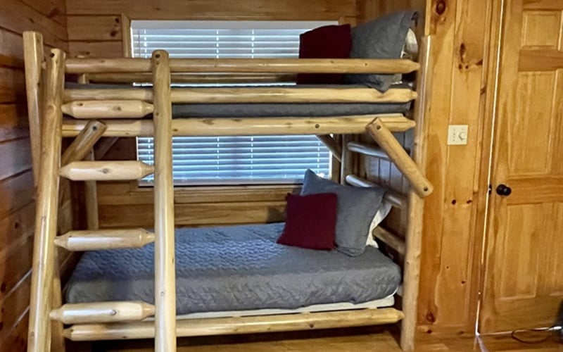Bunk beds in the second bedroom allows for the kids to have their own bed!